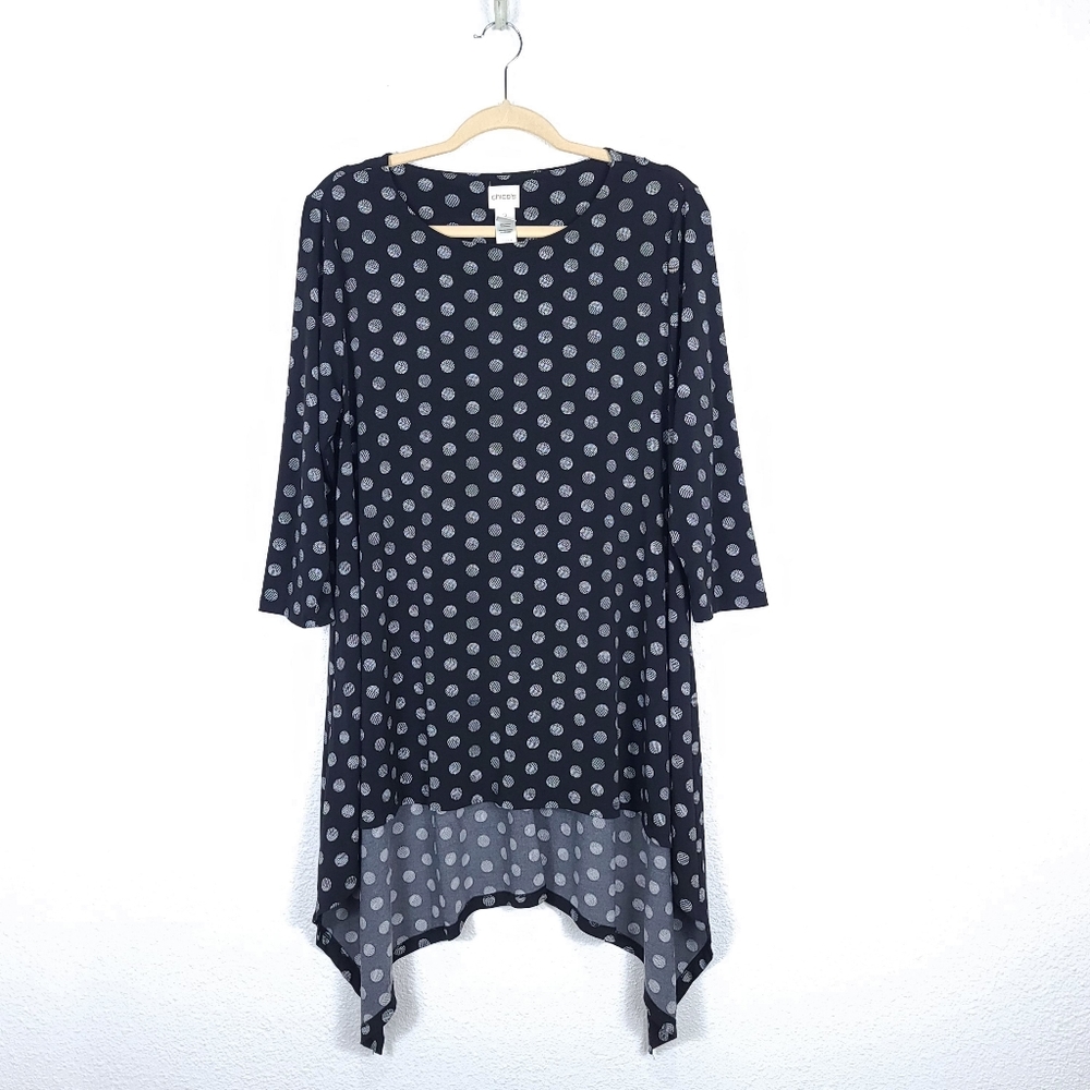CHICO'S Solar Polka Dots Tunic Top - Picture 4 of 14